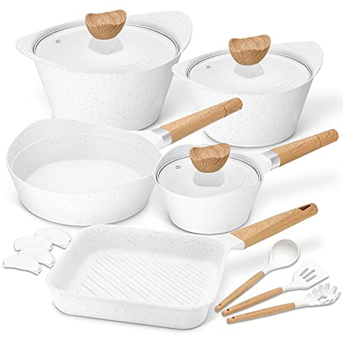Nonstick Cookware Set 100% Pfoa Free Aluminum Induction Pots And Pans Set With C Nonstick Cookware Set 100% Pfoa Free Aluminum Induction Pots And Pans Set With C
